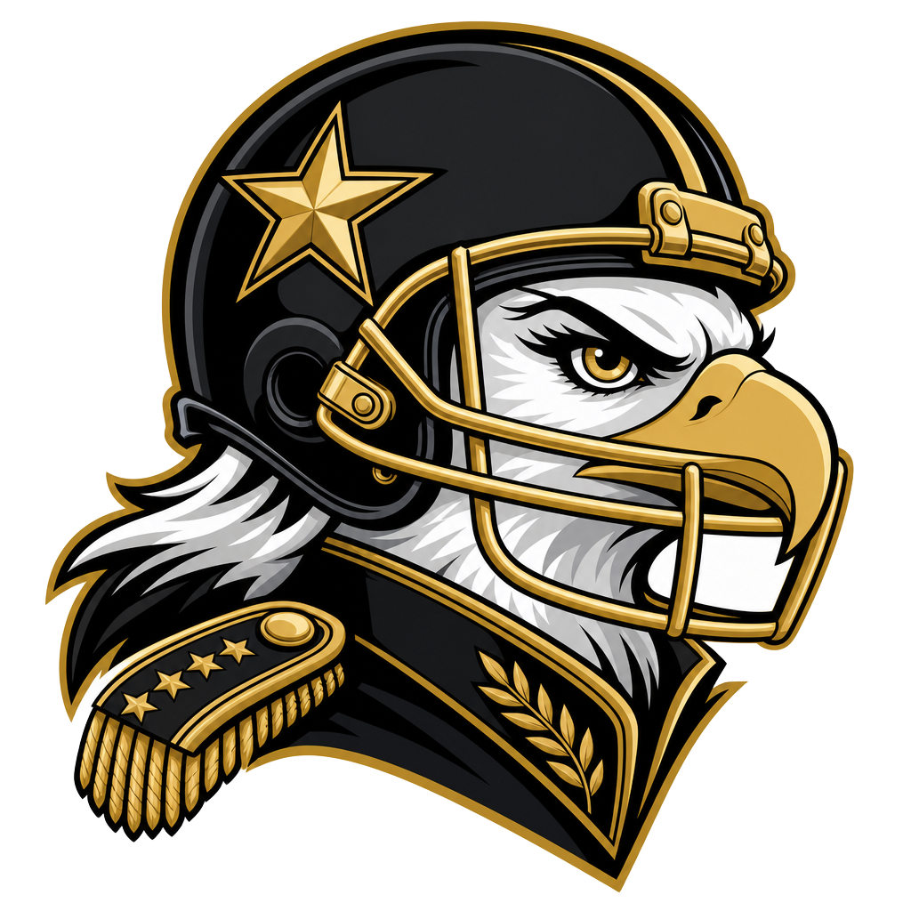 Lady Eagles helmeted eagle mascot logo